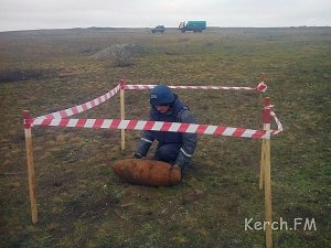 За один день на Керченском полуострове обезвредили сразу несколько авиабомб и снарядов