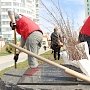 Комсомольцы Белгорода провели субботник на подшефной им аллее комсомольских поколений