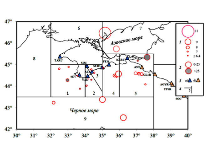 Карта сейсмической активности крыма
