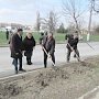 Вдоль дороги к мемориалу «Красный» высадили 200 саженцев бирючины