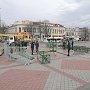 В столице Крыма начали устанавливать новогоднюю ёлку