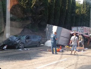 Под Алуштой столкнулись четыре автомобиля