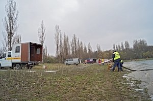 Крымские спасатели ликвидировали условное подтопление на Симферопольском водохранилище